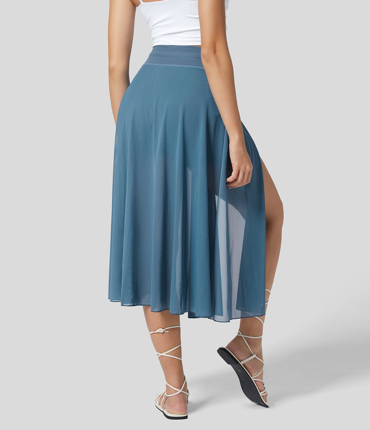 Sera - High-Waisted 2-in-1 Flowy Midi rok