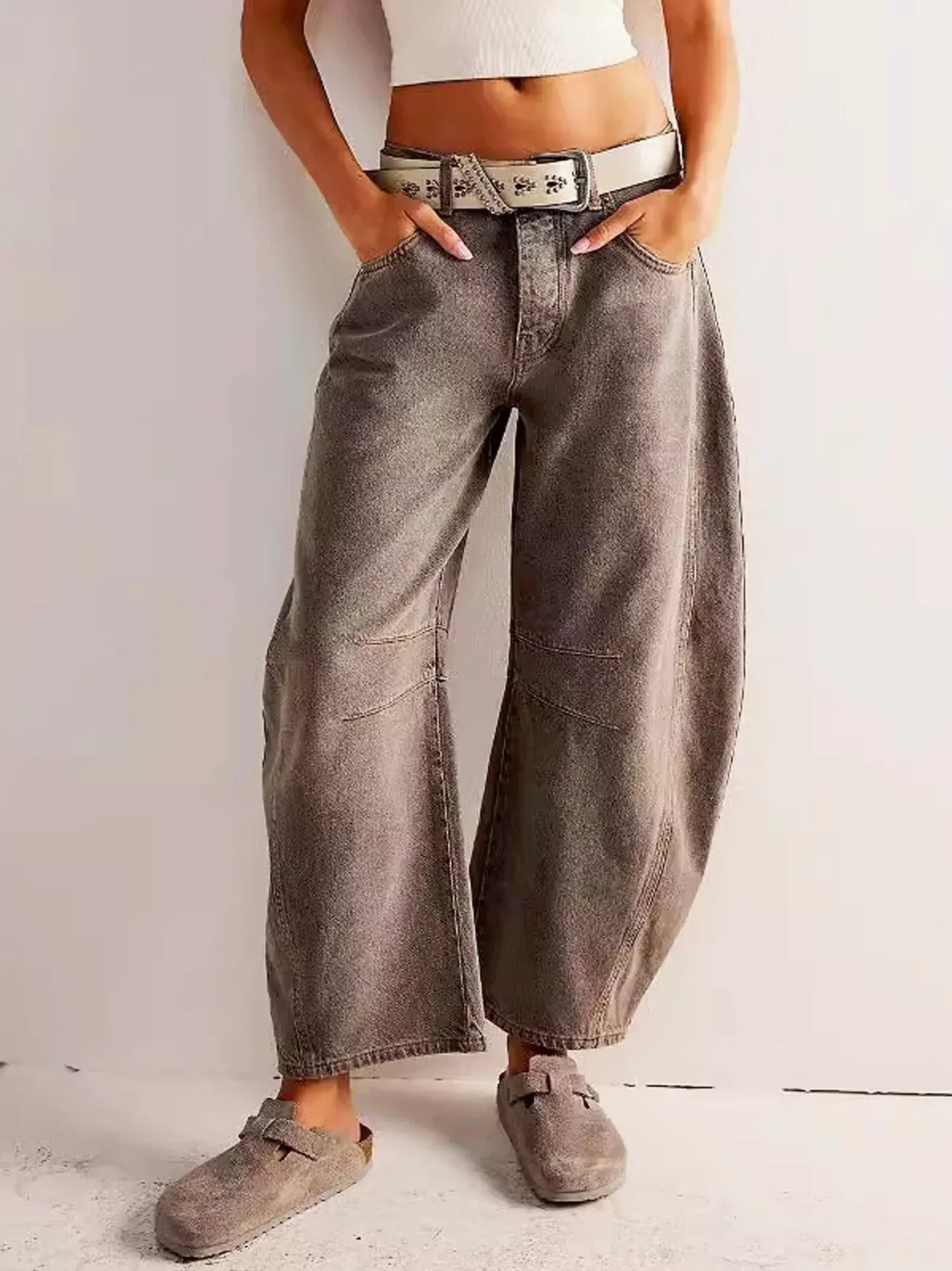Katoenen High-waist Straight Jeans voor Dames