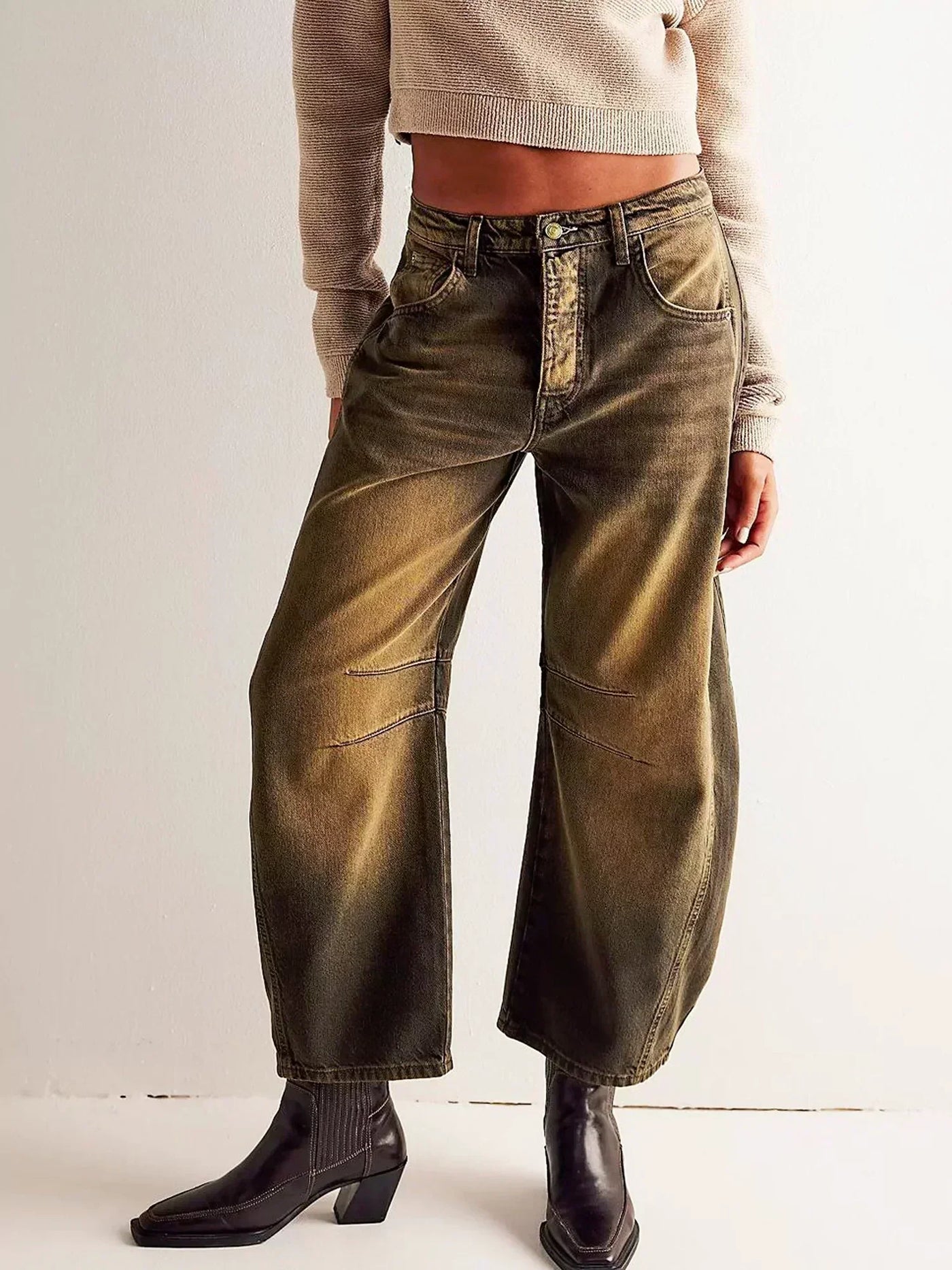 Katoenen High-waist Straight Jeans voor Dames