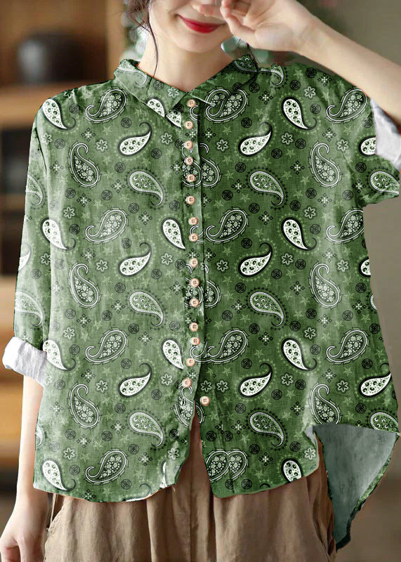 Floral Retro Poplin Shirt for Women