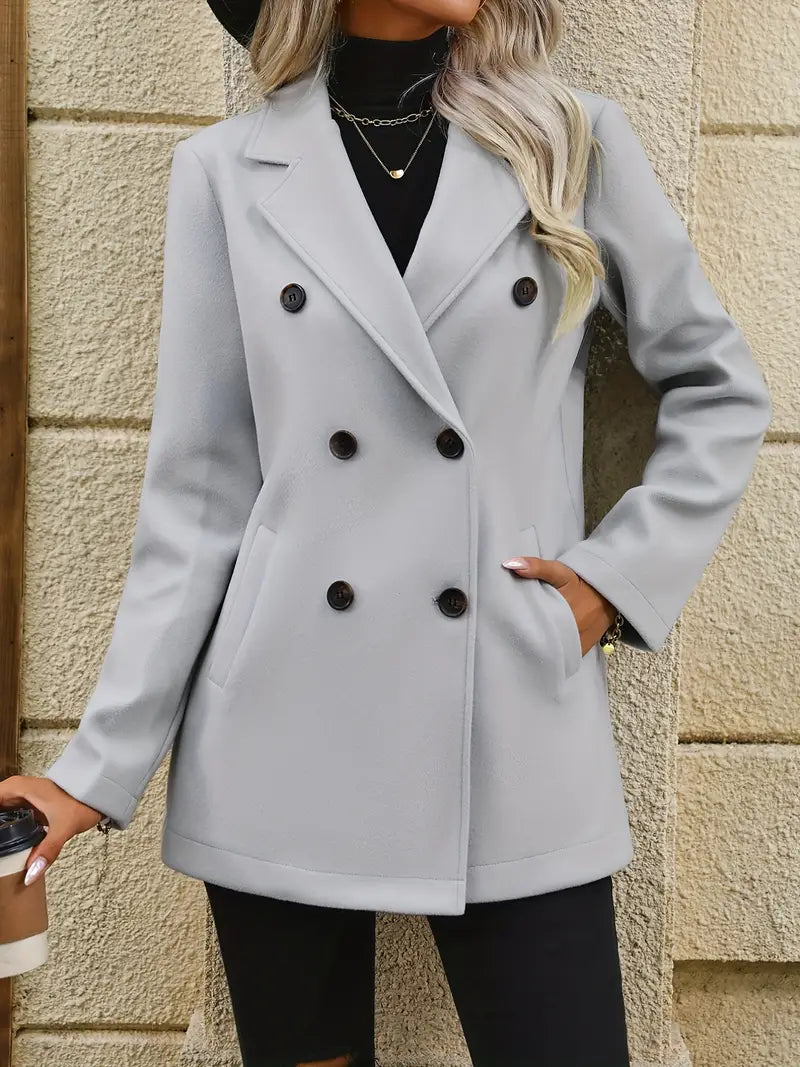 Senrise - Elegante Pea Coat met dubbele mouwen en lange mouwen