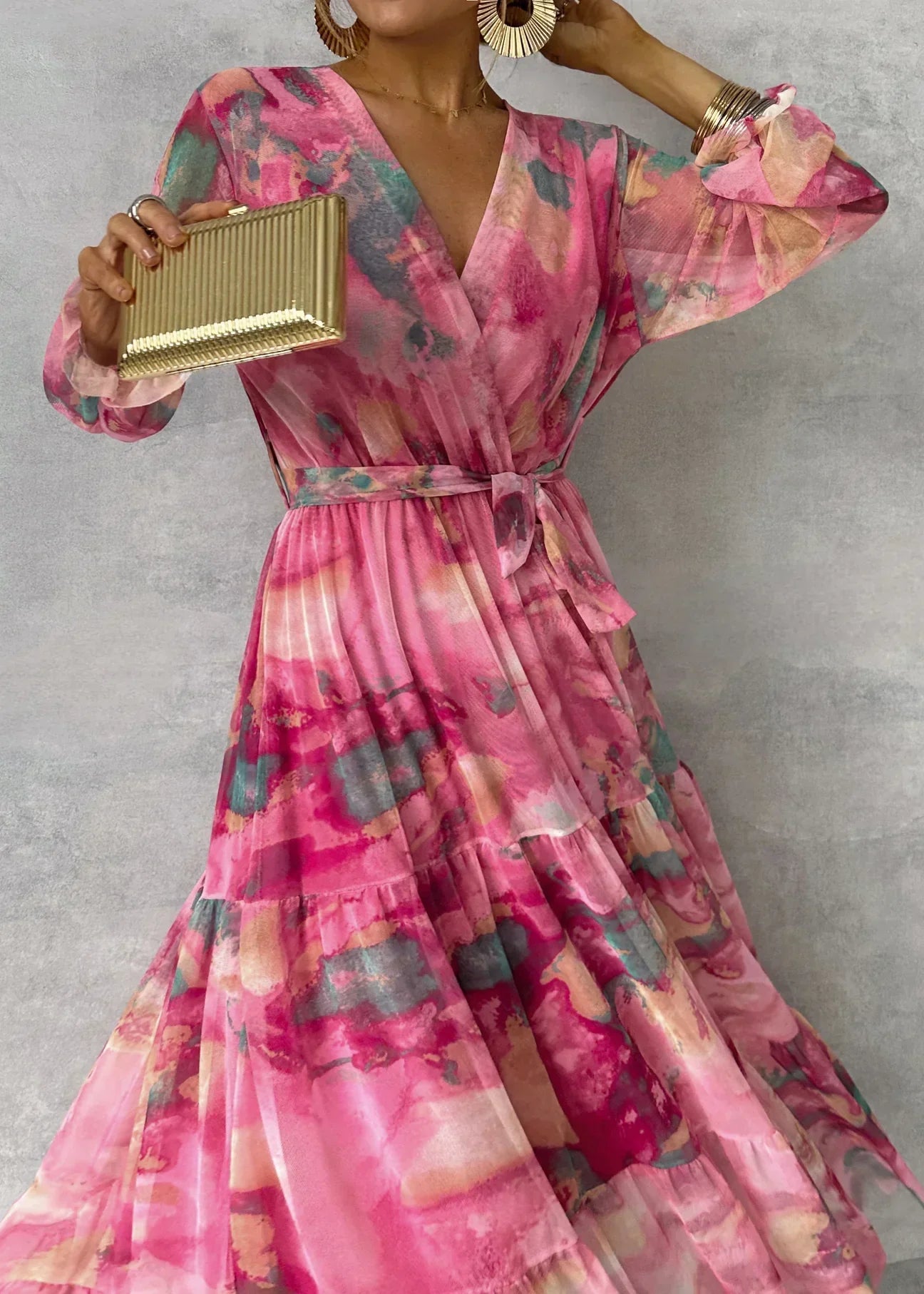 Bloemenprint Maxi Wikkeljurk voor Dames