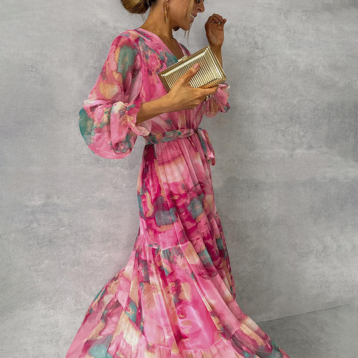 Bloemenprint Maxi Wikkeljurk voor Dames