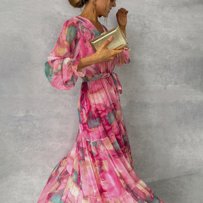 Bloemenprint Maxi Wikkeljurk voor Dames