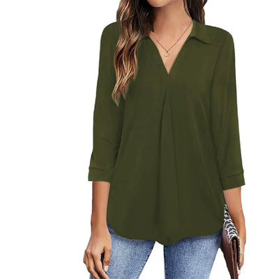 Jessica-Casual V Hals Blouse Voor Lente - Huis Van Stijl