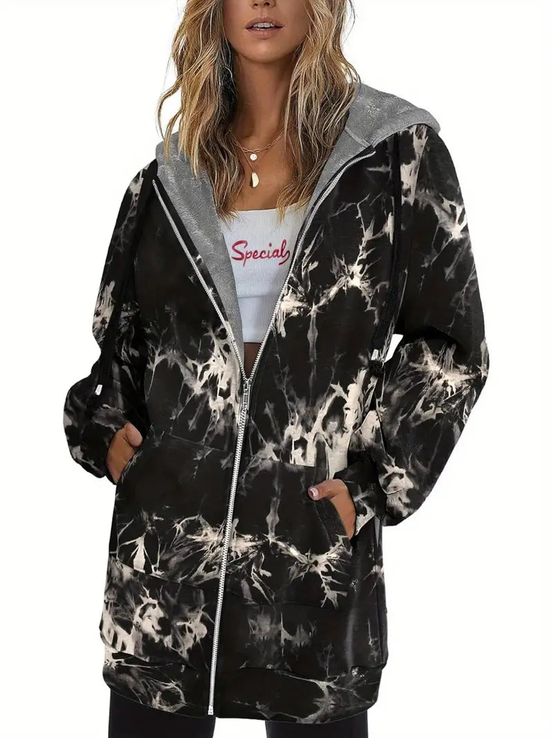 Teria - Vrouwen lange mouwen herfst Hooded Lichtgewicht Tuniek Sweatshirt