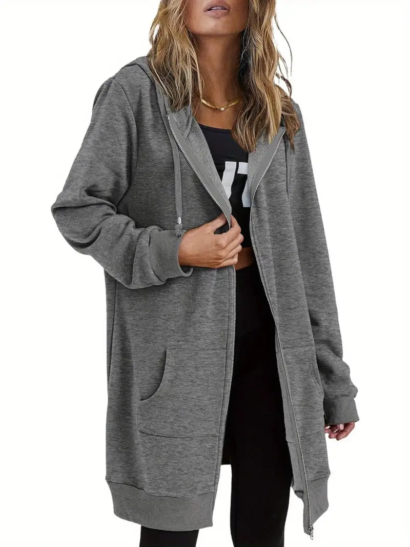 Teria - Vrouwen lange mouwen herfst Hooded Lichtgewicht Tuniek Sweatshirt