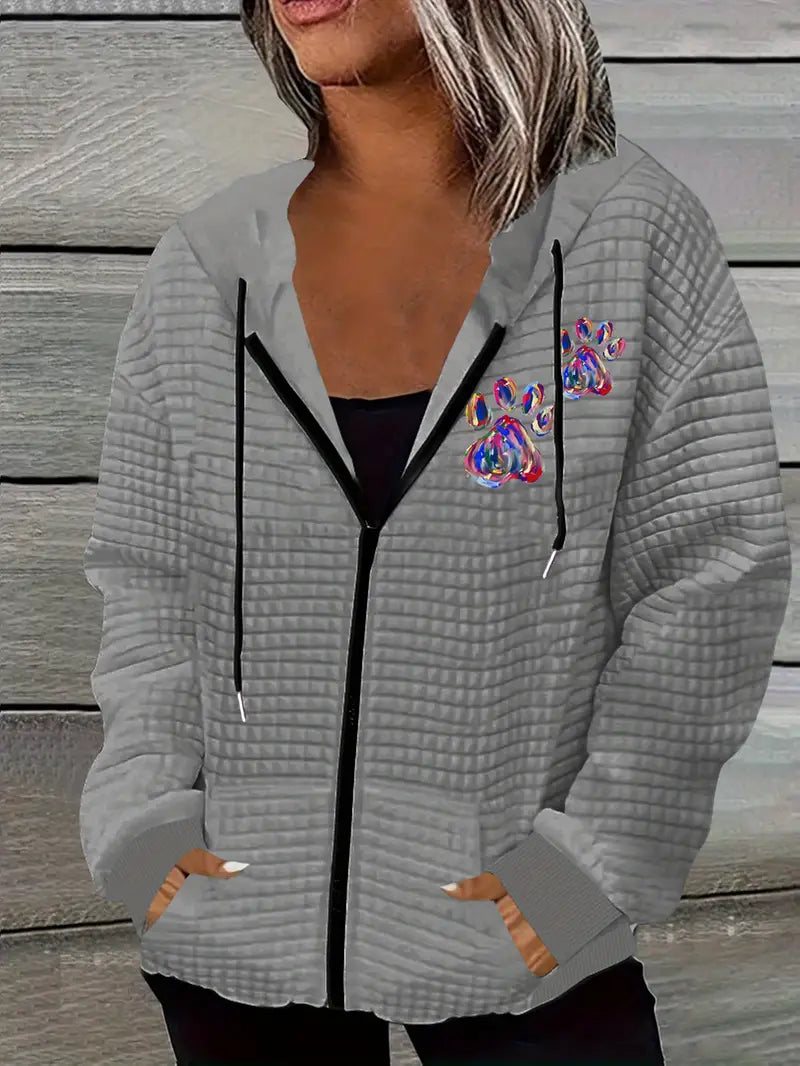 Einto - Paw Print Wafel Hoodie - Huis Van Stijl