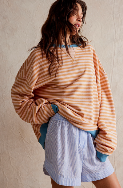 Gestreepte Ronde Hals Sweater voor Dames