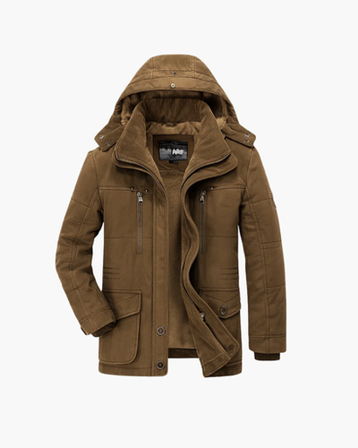 Warme Winterjas Herenjas met Uitneembare Capuchon