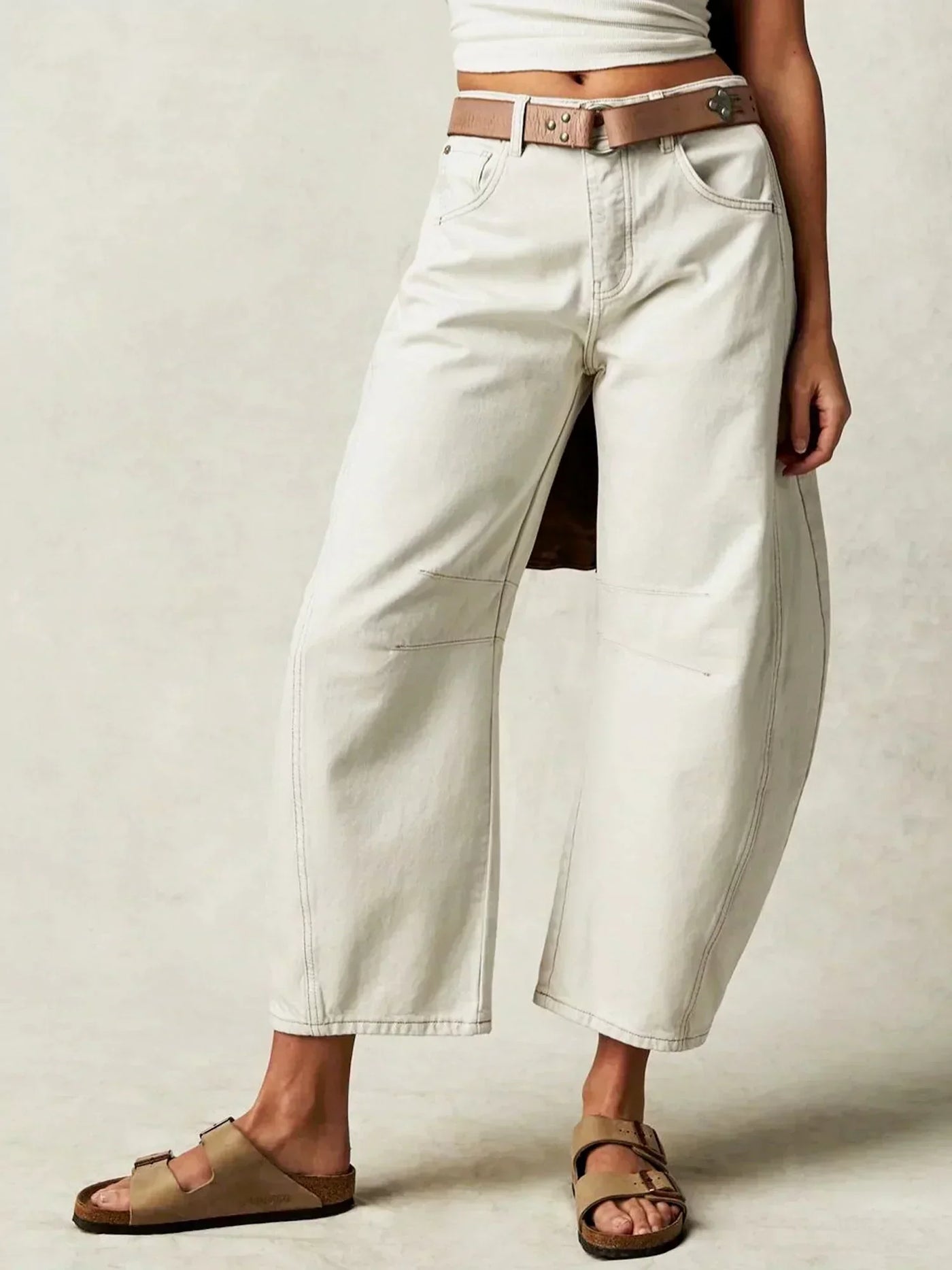 Katoenen High-waist Straight Jeans voor Dames