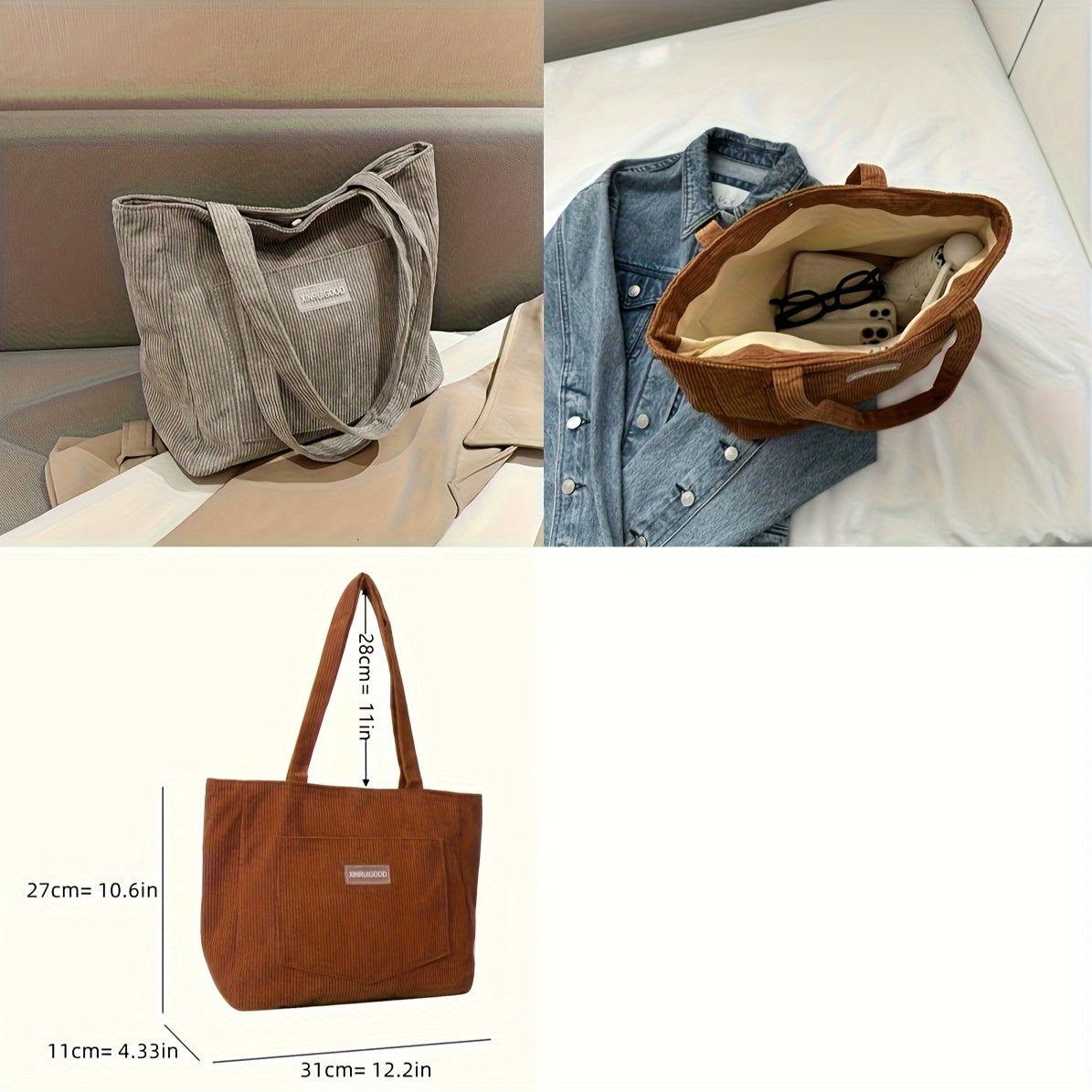 Elegante Corduroy Tas voor Dames