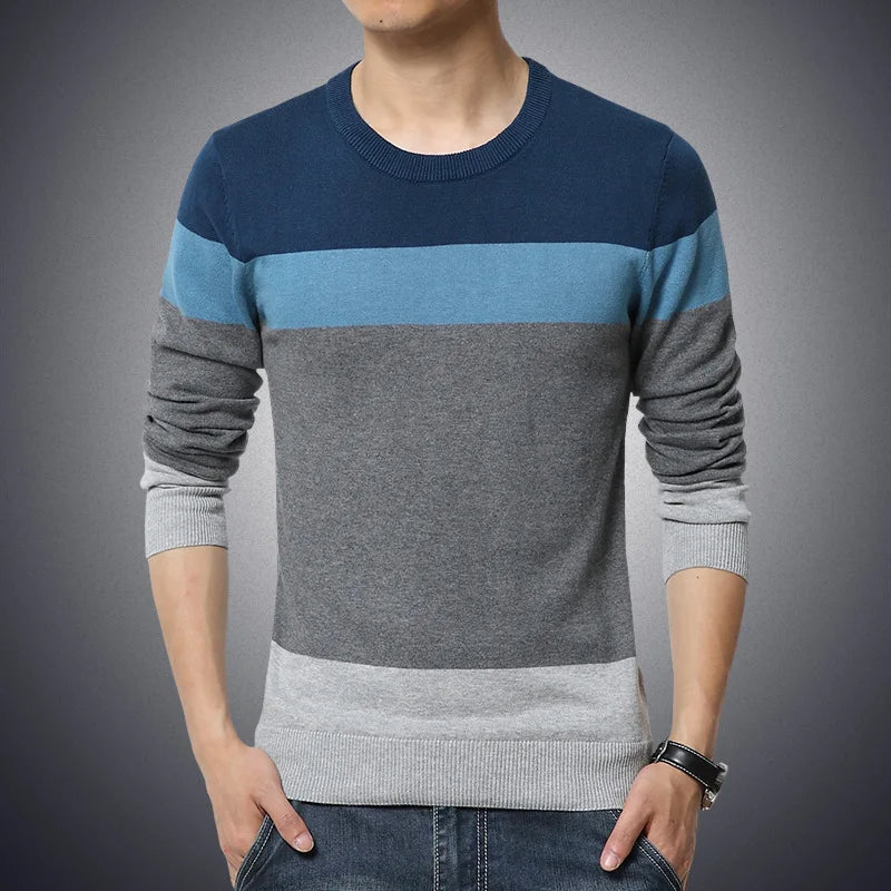 Arwel-Heren Casual Tricolor Sweater - Huis Van Stijl