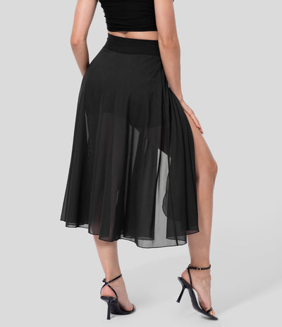 Sera - High-Waisted 2-in-1 Flowy Midi rok