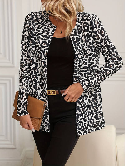 Dierenprint blazer met lange mouwen voor dames