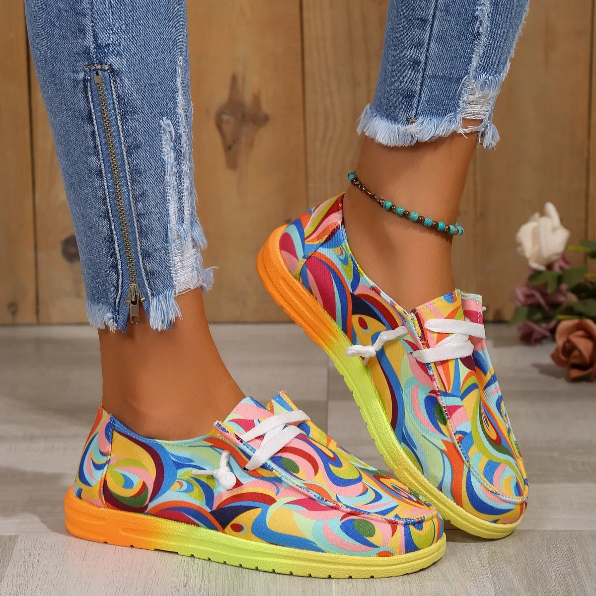 Kleurrijke Lage Sneakers voor Dames