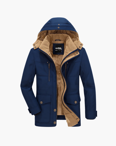 Warme Winterjas Herenjas met Uitneembare Capuchon