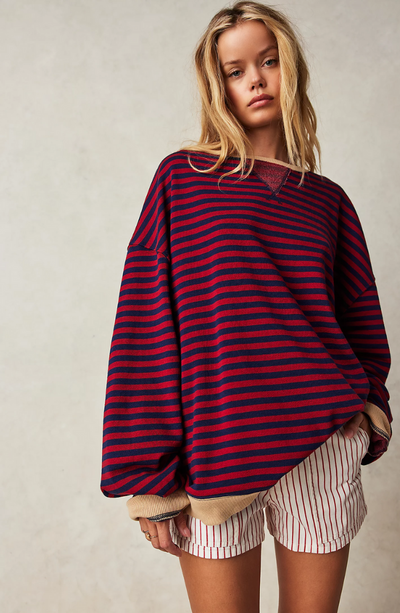 Gestreepte Ronde Hals Sweater voor Dames