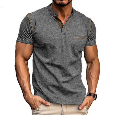 Henly-Casual T-shirt met korte kraag voor heren - Huis Van Stijl