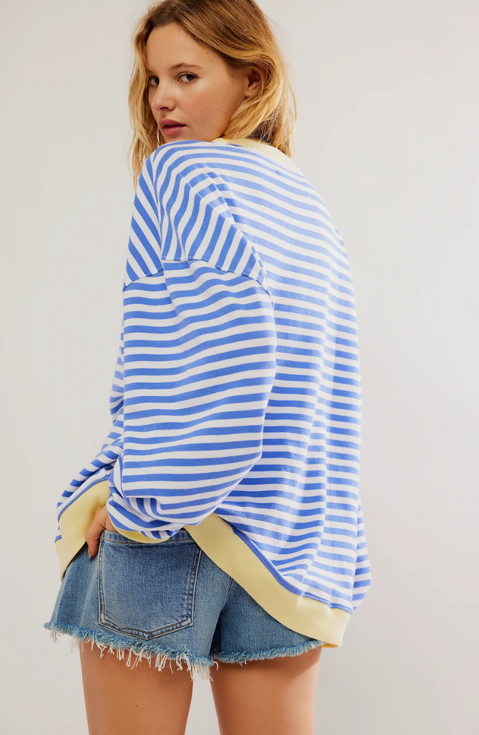 Gestreepte Ronde Hals Sweater voor Dames