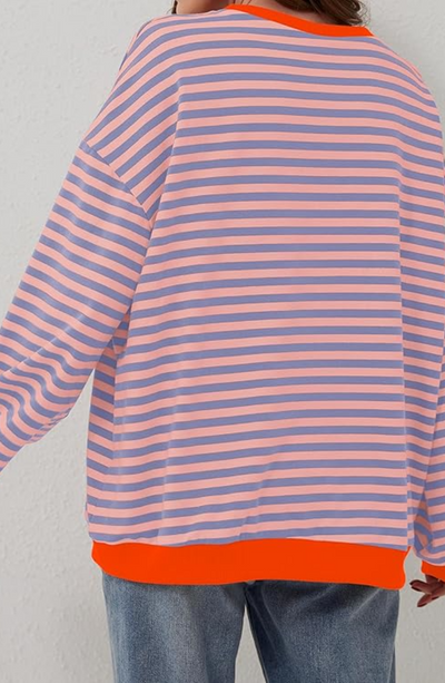 Gestreepte Ronde Hals Sweater voor Dames