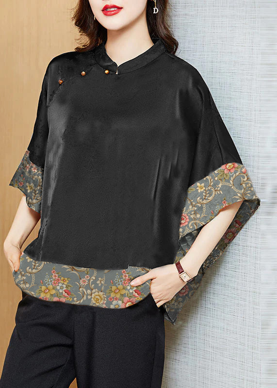 Vintage Losvallende Chinese Stijl Blouse voor Dames
