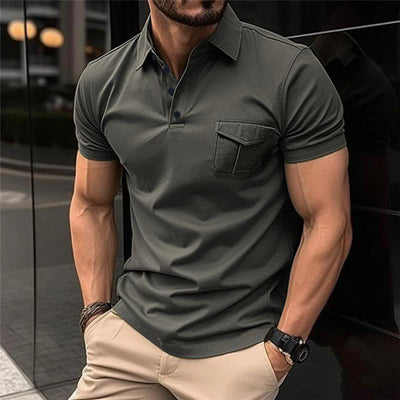 Leo-Heren Casual Slim Lapel Poloshirt