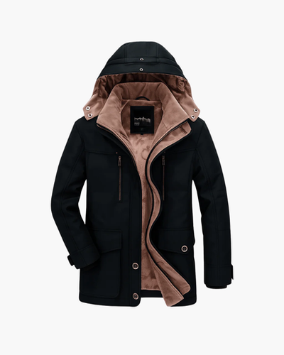 Warme Winterjas Herenjas met Uitneembare Capuchon