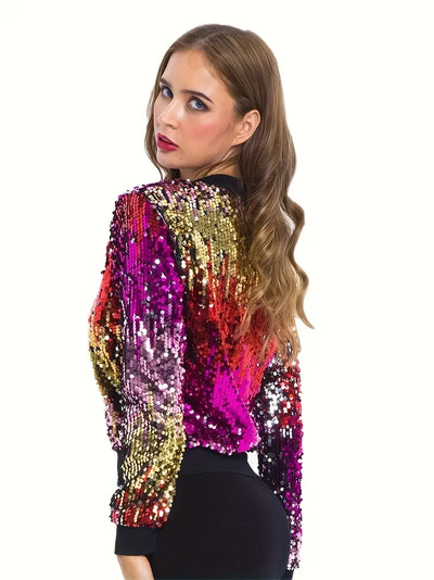 Werso - Pailletten glitter bomberjack - Huis Van Stijl