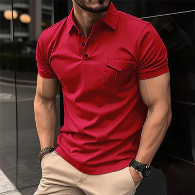 Leo-Heren Casual Slim Lapel Poloshirt