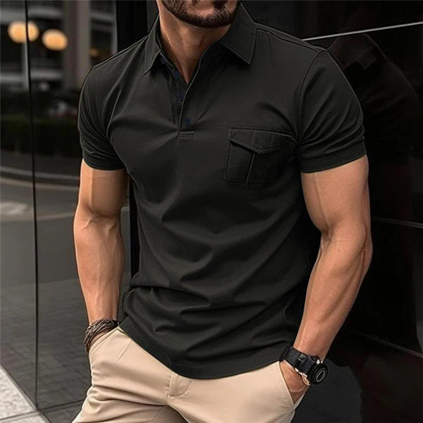 Leo-Heren Casual Slim Lapel Poloshirt