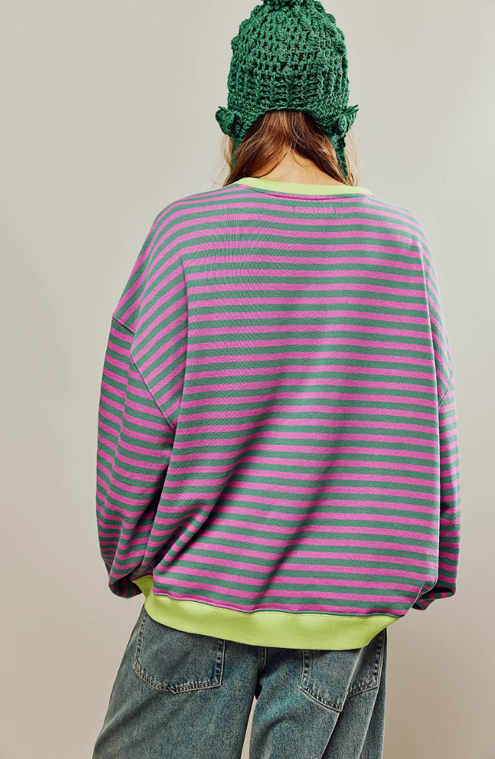 Gestreepte Ronde Hals Sweater voor Dames