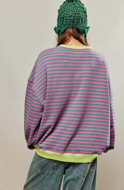 Gestreepte Ronde Hals Sweater voor Dames