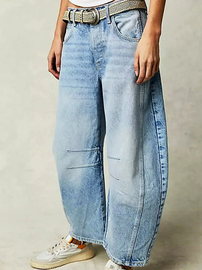 Katoenen High-waist Straight Jeans voor Dames