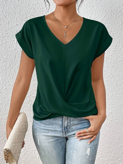 V-hals T-shirt met korte mouwen voor Dames