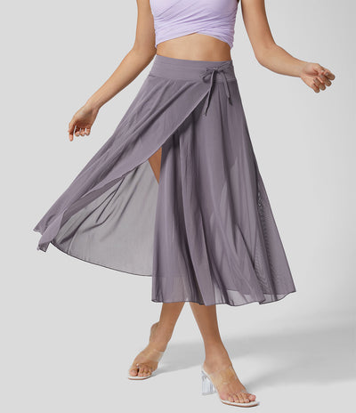 Sera - High-Waisted 2-in-1 Flowy Midi rok