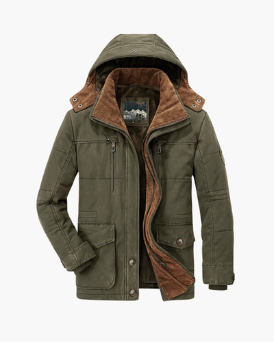 Warme Winterjas Herenjas met Uitneembare Capuchon