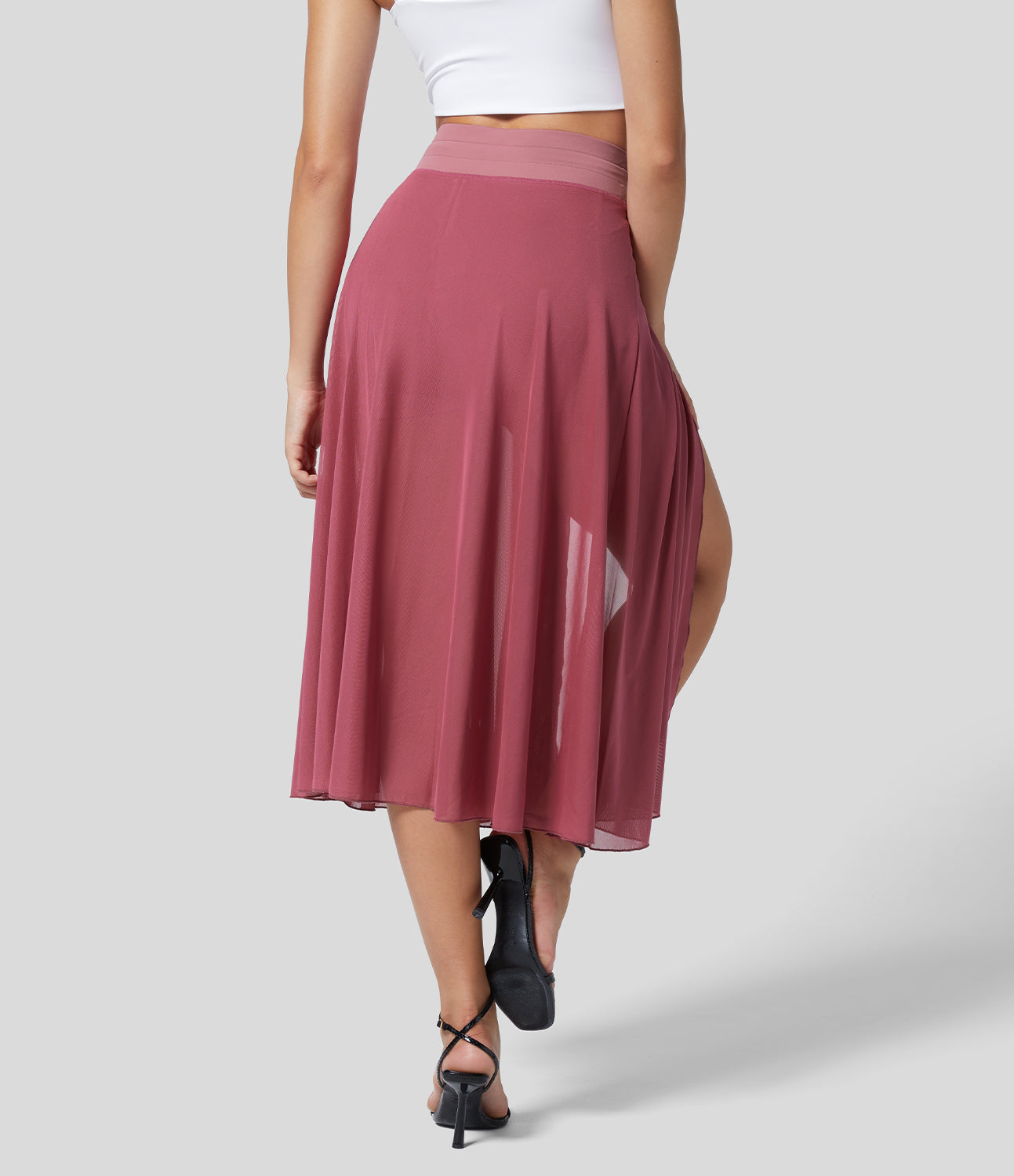 Sera - High-Waisted 2-in-1 Flowy Midi rok