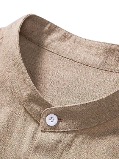 Casual Short Sleeve Shirt and Pants Set for Men
