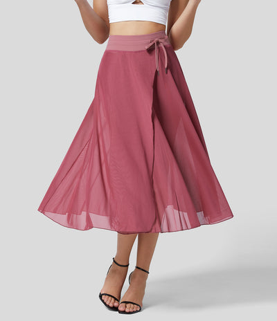 Sera - High-Waisted 2-in-1 Flowy Midi rok