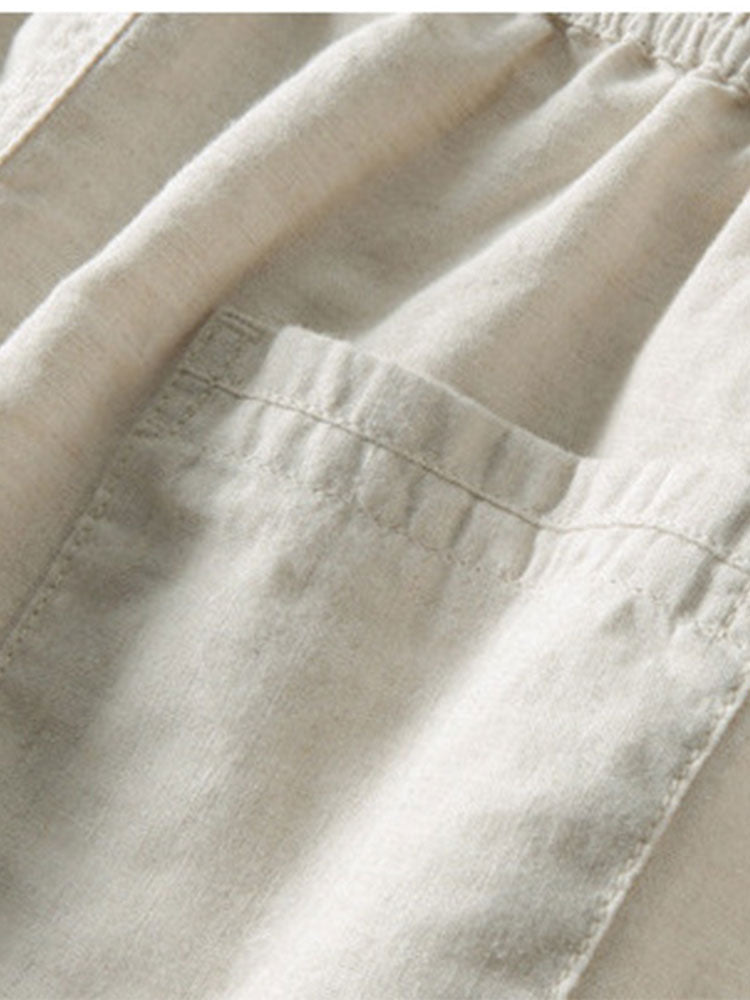 Casual Short Sleeve Shirt and Pants Set for Men