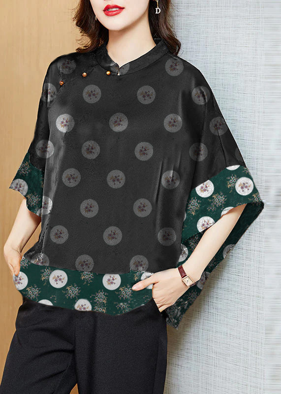 Vintage Losvallende Chinese Stijl Blouse voor Dames