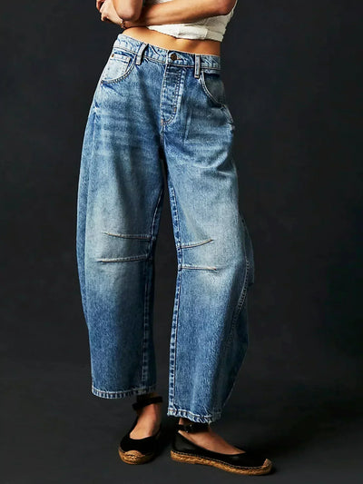 Katoenen High-waist Straight Jeans voor Dames