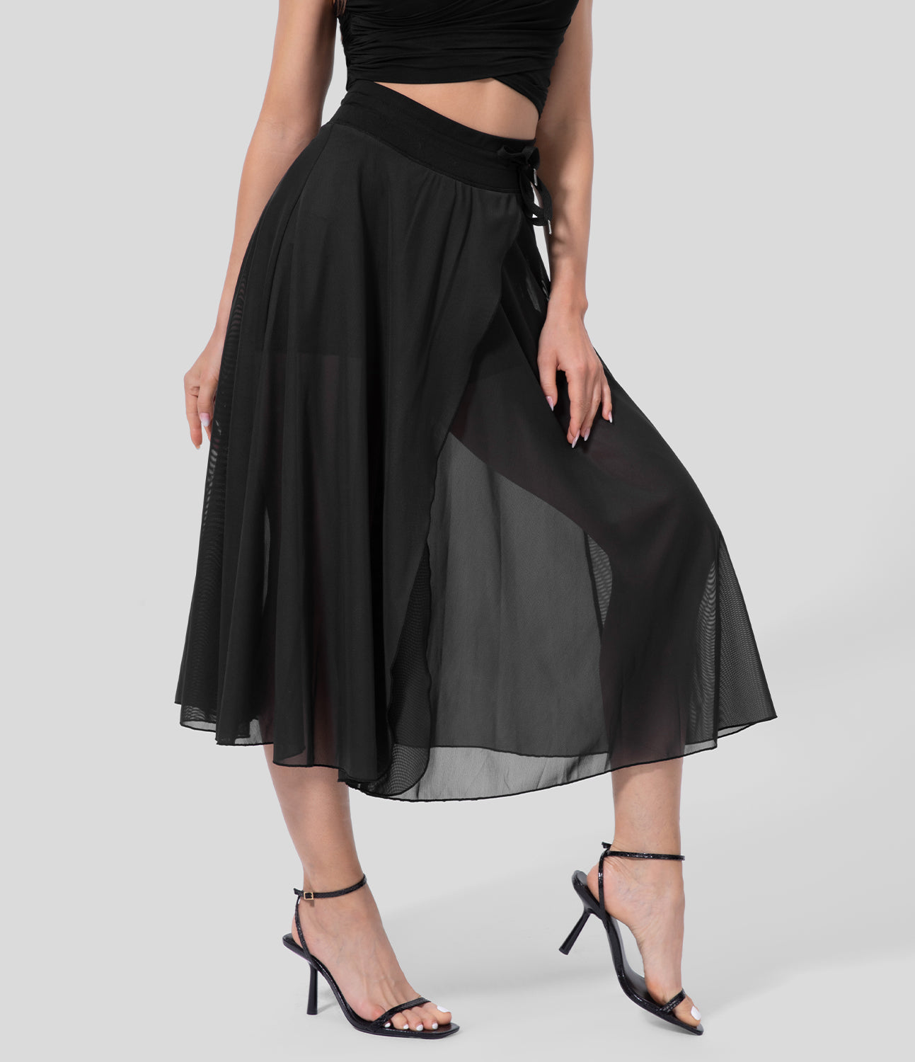 Sera - High-Waisted 2-in-1 Flowy Midi rok