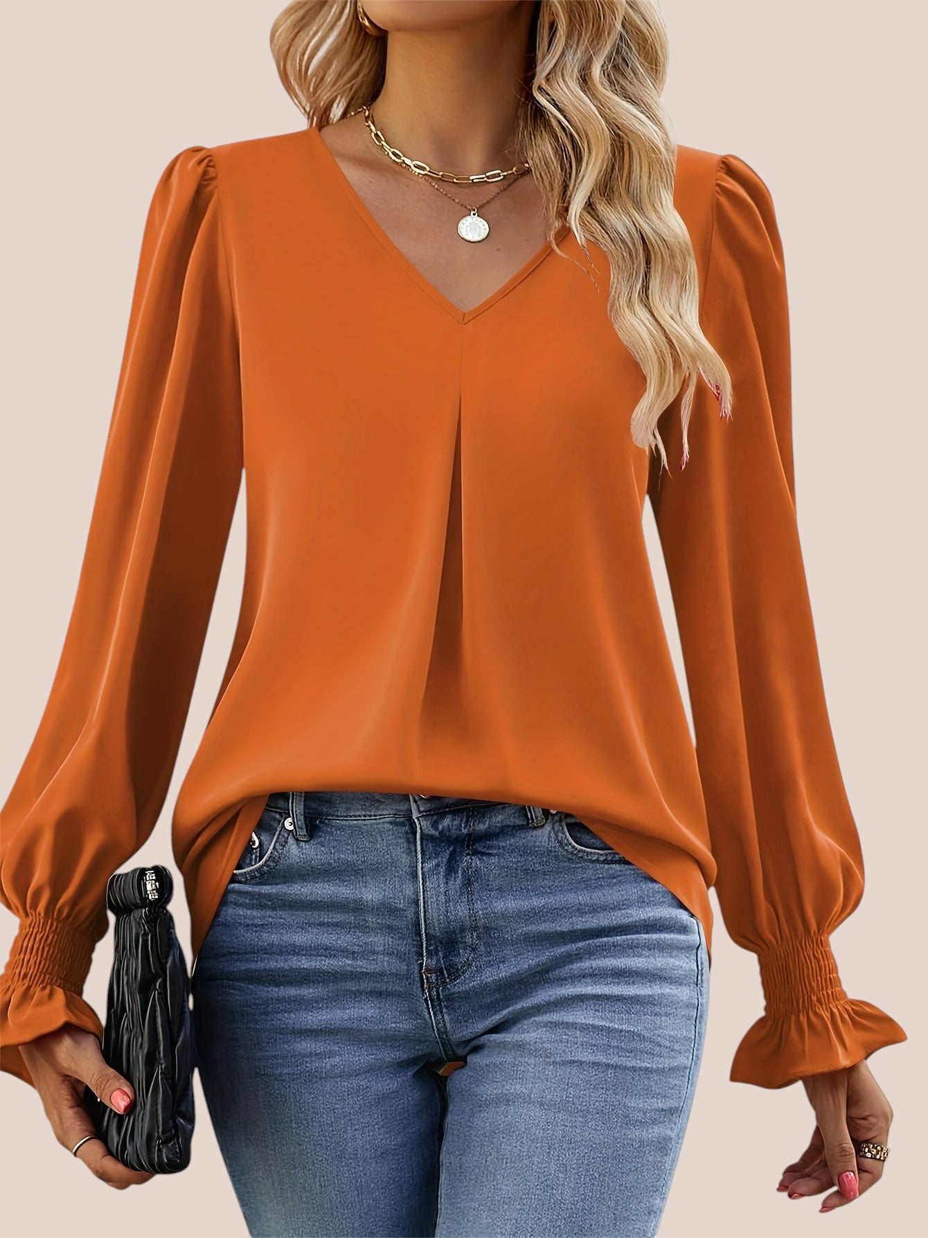 V-Hals Wijde Blouse voor Dames