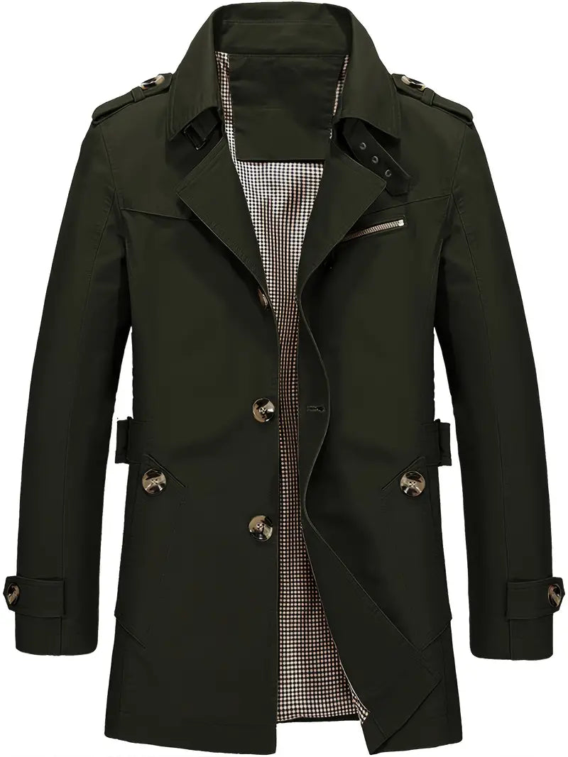 Mayer-Heren Modieus Ontwerp Mid Lange Trench Coat