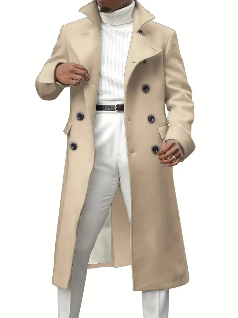 Lange casual trenchcoat voor heren