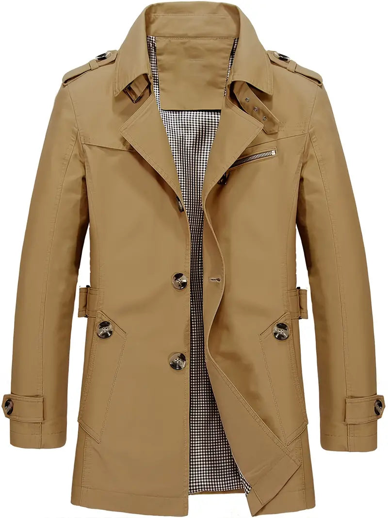 Mayer-Heren Modieus Ontwerp Mid Lange Trench Coat