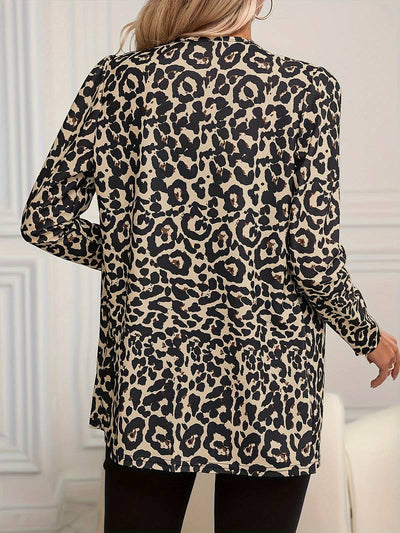 Dierenprint blazer met lange mouwen voor dames