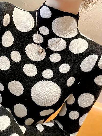 Vada - Polka Dot Pullover met ronde hals